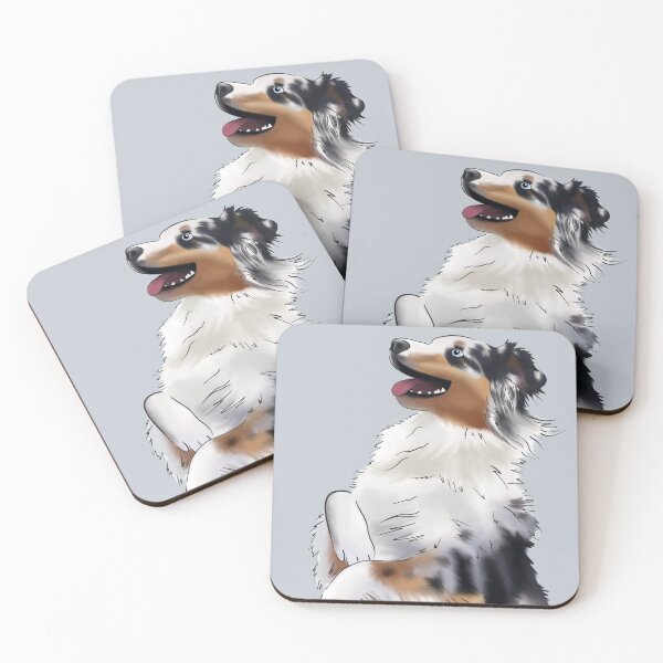 Item preview, Cute Australian Shepherd Blue Merle | Begging Dog | Aussie Drawing designed and sold by ElysianCreation.