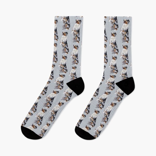 Item preview, Cute Australian Shepherd Blue Merle | Begging Dog | Aussie Drawing designed and sold by ElysianCreation.