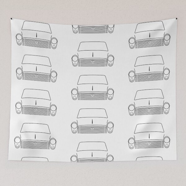 Item preview, Austin A40 classic 1950s-1960s British car black outline graphic designed and sold by soitwouldseem.