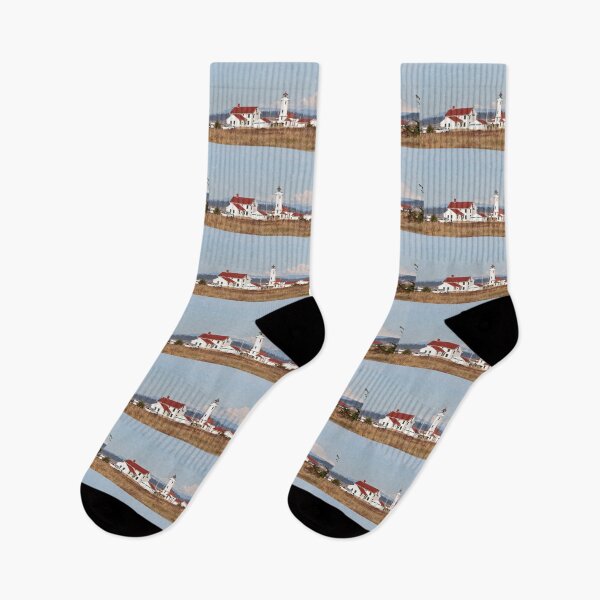 Item preview, Point Wilson Light Station and Mount Baker designed and sold by Lynn Bawden.