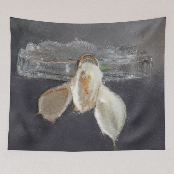 Item preview, The calla lilies in the crystal vase with pictorial effect designed and sold by ritadilalla.