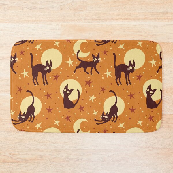 Item preview,  Moonlit Cats on Mustard designed and sold by Paisley Yazel.