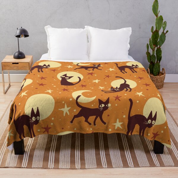 Item preview,  Moonlit Cats on Mustard designed and sold by Paisley Yazel.