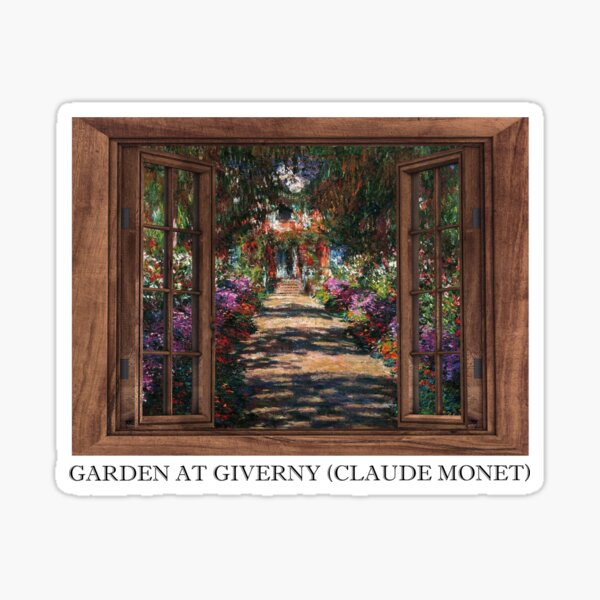 Item preview, Garden At Giverny - A Monet Painting 1900 View Through A Window designed and sold by molamode.