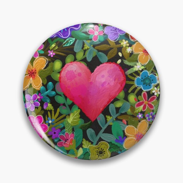 Item preview, Oil Painted Flowers and Heart Mandala designed and sold by CheriesArt.