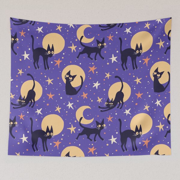 Item preview,  Moonlit Cats on Blue designed and sold by Paisley Yazel.