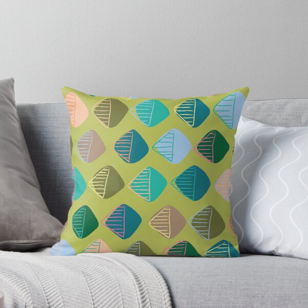 green diamonds Throw Pillow