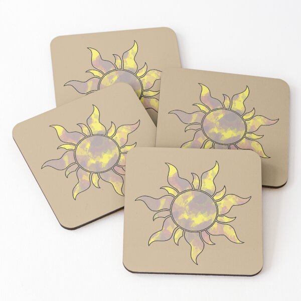 Tangled sun Watercolor Coasters (Set of 4)