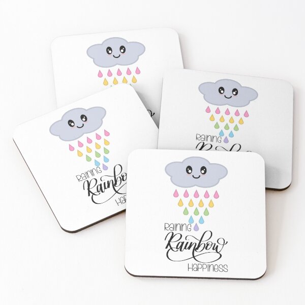 Item preview, Raining Rainbow Happiness Kawaii Cute Rain Cloud designed and sold by Kelly Leung.