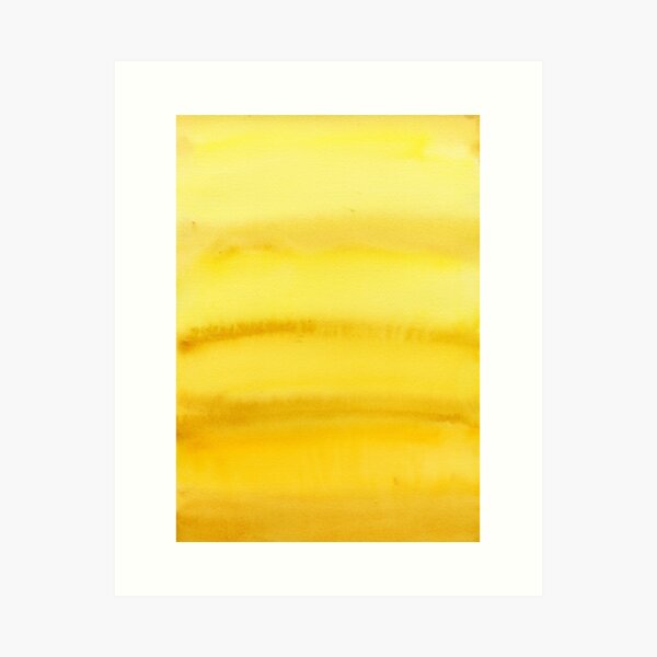 Abstract Art, Sunny Days, Color Field of Yellows, Contemporary, Watercolor Painting Art Print