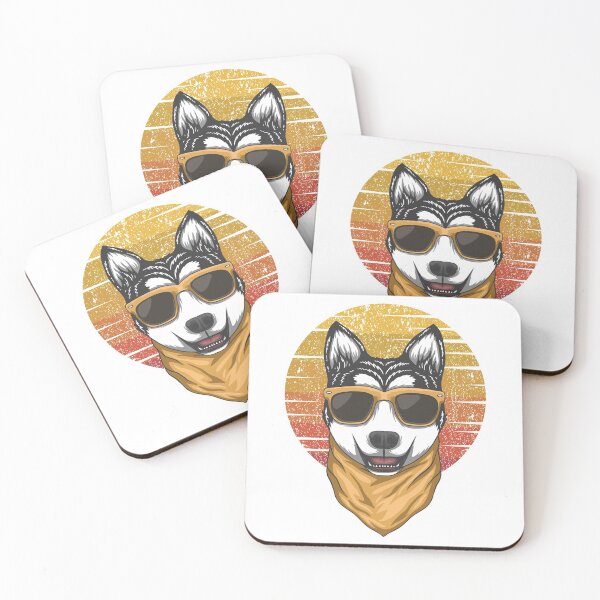Artikelvorschau, Husky Sonnenuntergang Retro-Vektor entworfen und verkauft von sevenforArt.