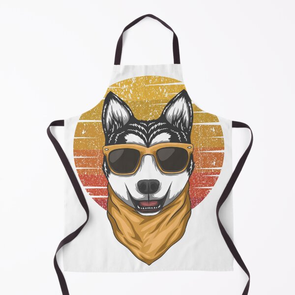 Item preview, Husky sunset retro vector designed and sold by sevenforArt.