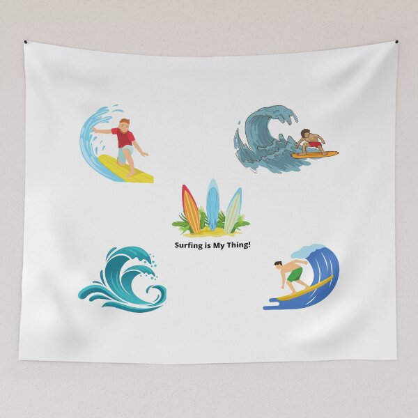 Item preview, Waves are Mine - A hot summer day at the Beach Surf Boarding and Skimboarding   designed and sold by Ilana Khoshsima.
