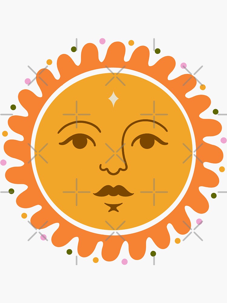 Boho Sun Cute Retro Bohemian Aesthetic Sticker By Trajeado14 Redbubble