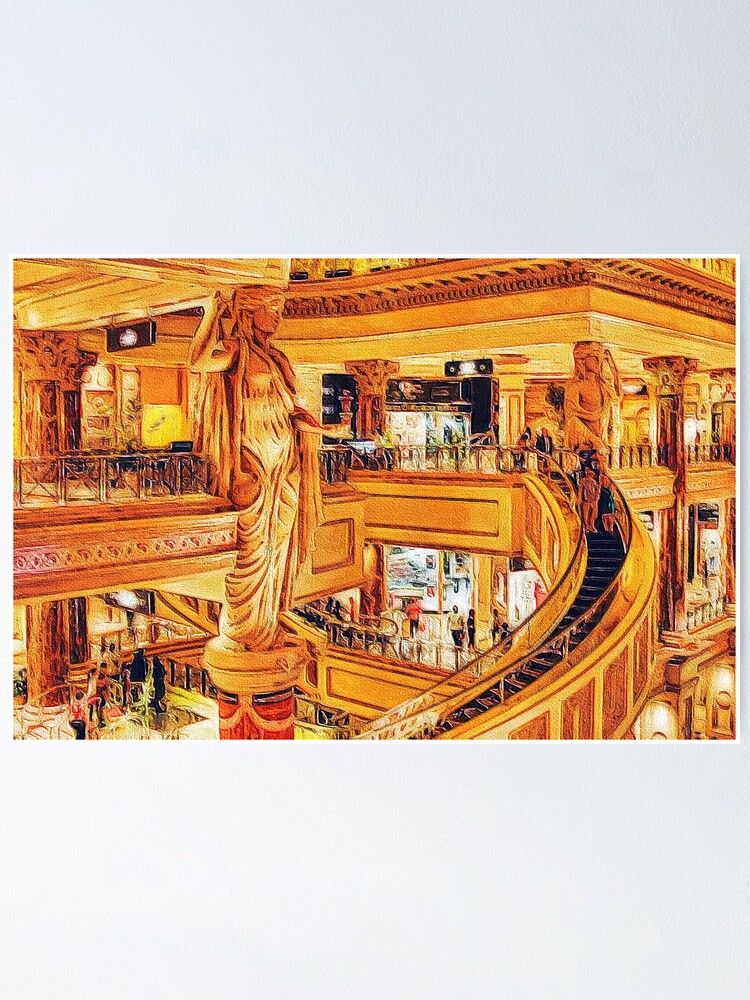 Caesars Palace Forum Shops Staircase from the 3rd Story Art Print