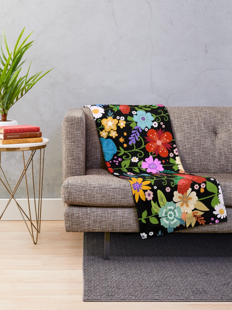 "Mexican Floral Folk Art" Throw Blanket for Sale by HolidayBug Redbubble