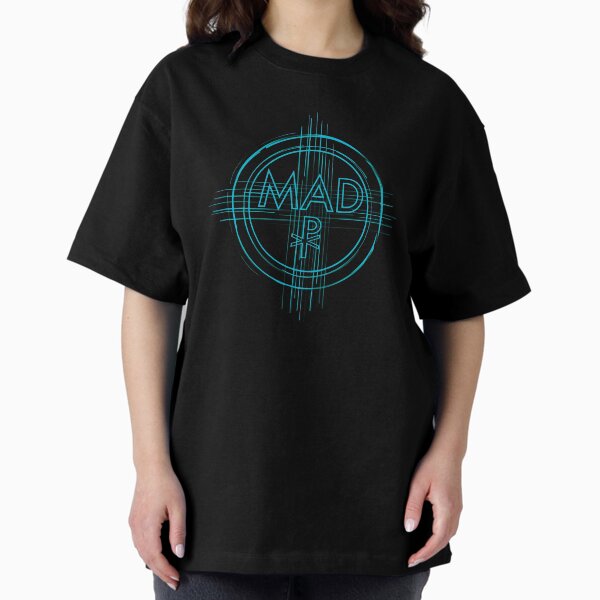 Blue circle and cross MadPX Oversized T-Shirt