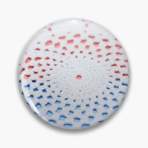Item preview, Abstract white knitted floral lace on a blue and red background creating a beautiful textured background with space to write your text designed and sold by FCEalin.