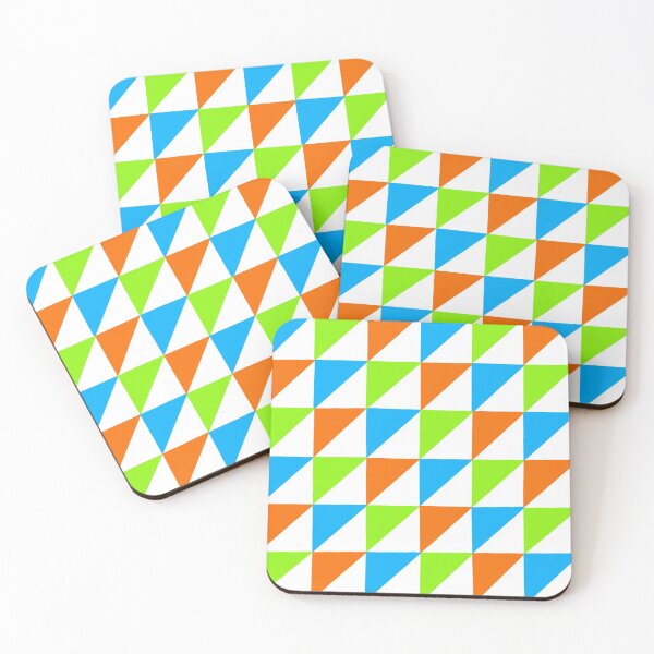 Item preview, Blue green and orange triangles designed and sold by wiwiart.