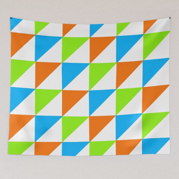 Item preview, Blue green and orange triangles designed and sold by wiwiart.