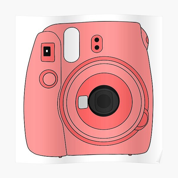 Coral Polaroid Camera Poster For Sale By Julianayarris Redbubble