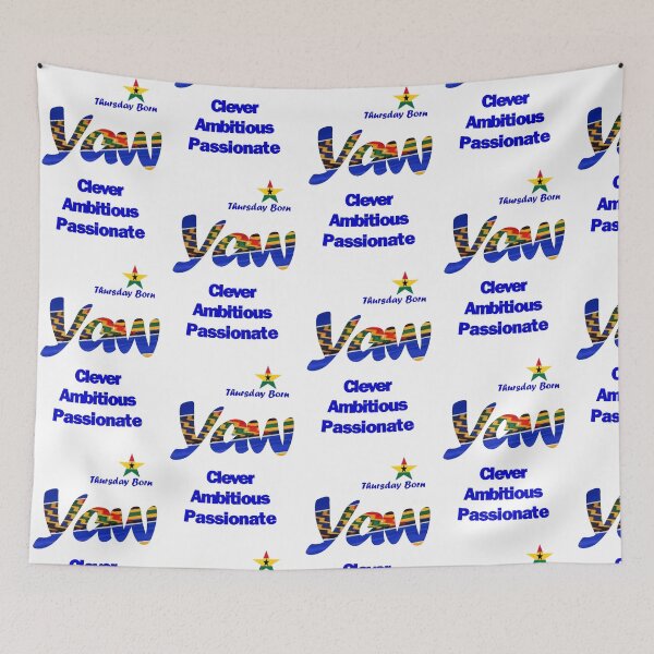 Item preview, Thursday Born Ghanaian Male Name 'Yaw' in blue designed and sold by WhoWeAre.