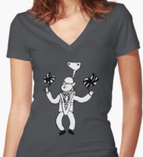 Boris On A Zipline Women's Fitted V-Neck T-Shirt