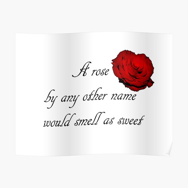 "Romeo and Juliet Rose Quote" Poster by artsyivy Redbubble