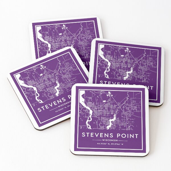 Item preview, Steven Point Wisconsin City Map Purple designed and sold by SkyeAndOxford.