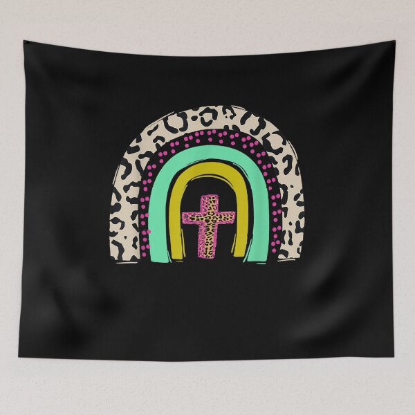 Item preview, He Is Risen Leopard Rainbow Christian Jesus Easter Day  designed and sold by sariyahharry.