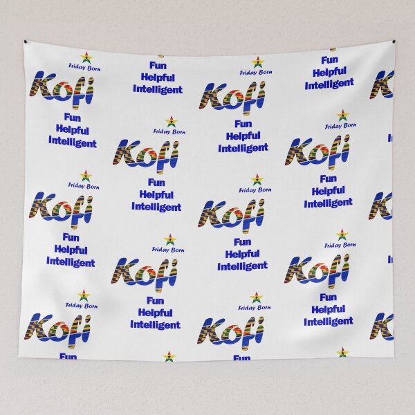 Item preview, Friday Born Ghanaian Male Name 'Kofi' in blue designed and sold by WhoWeAre.