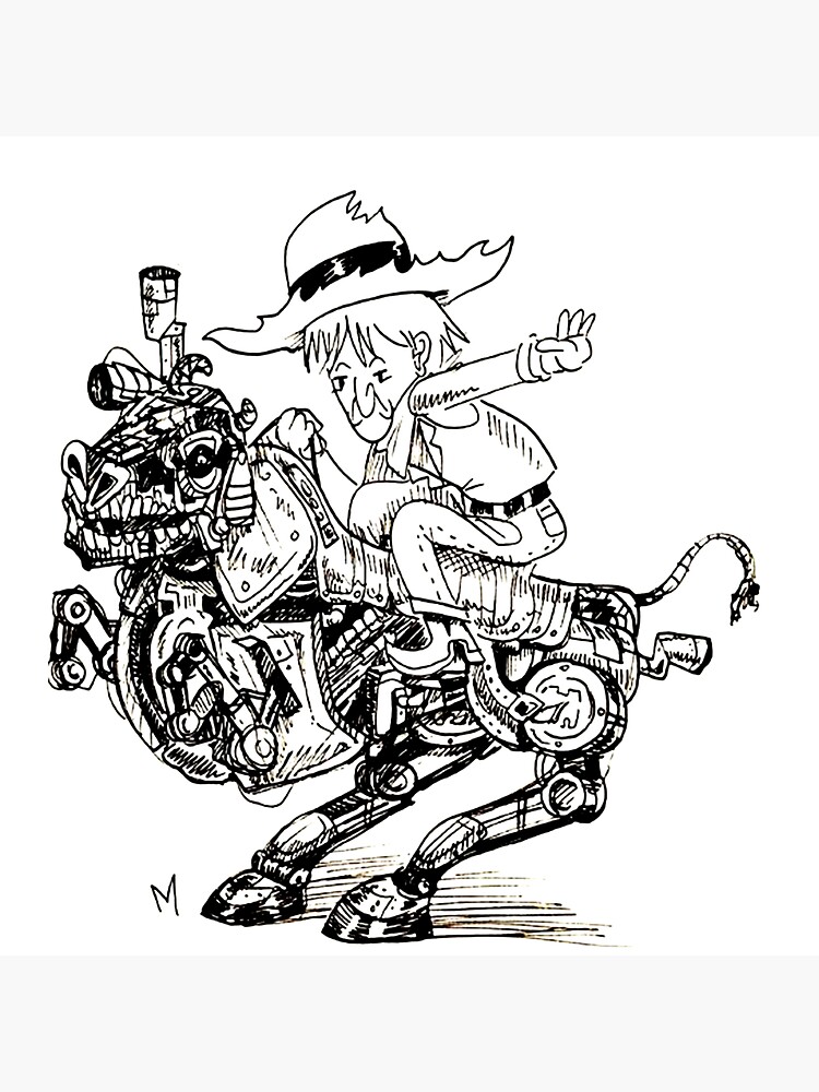 "Mechanical Bull" Sticker by ColdFootArt Redbubble