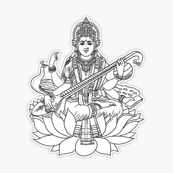 saraswati line art