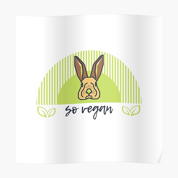 Póster «So Vegan Bunny Logo Verde y Marrón» de Pankas Redbubble