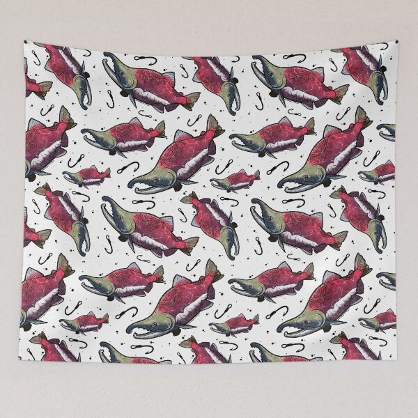 Item preview, Susitna Salmon Run on White designed and sold by Artbybrittneyk.