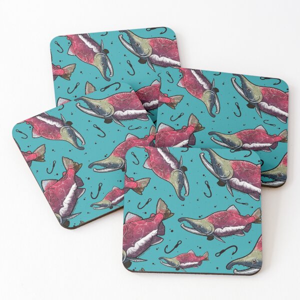 Item preview, Susitna Salmon Run on Teal designed and sold by Artbybrittneyk.
