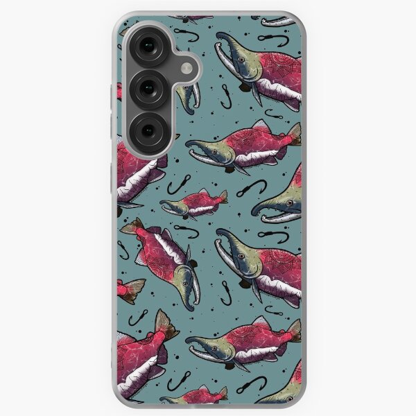 Item preview, Susitna Salmon Run on Steel Green designed and sold by Artbybrittneyk.