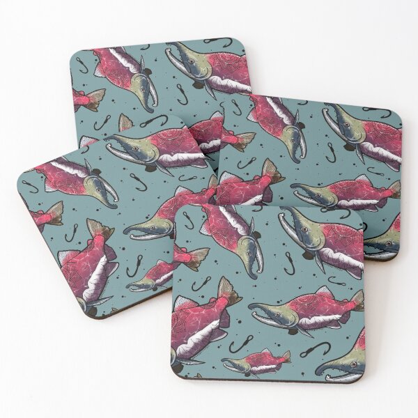 Item preview, Susitna Salmon Run on Steel Green designed and sold by Artbybrittneyk.
