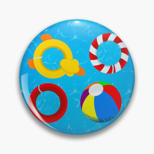 Item preview, Colorful Swimming Pool Floaty Pattern, Summer Print with Turquoise Waves  designed and sold by PrettyLittlePic.