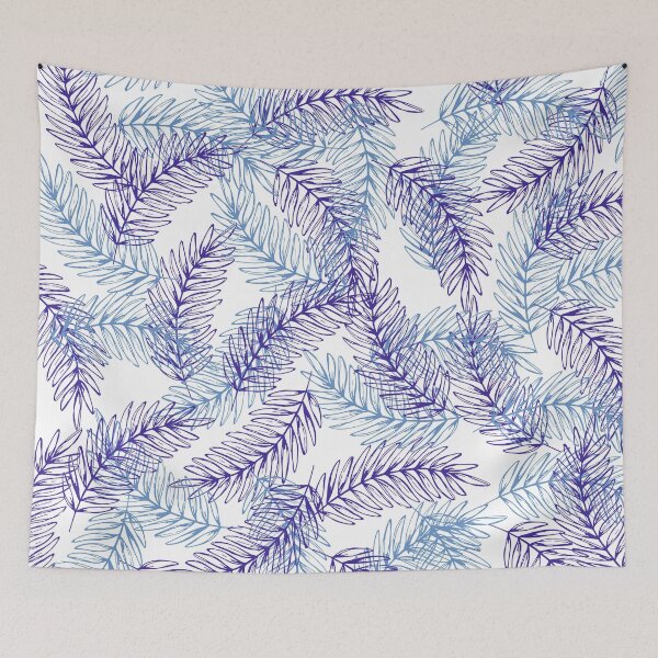 Item preview, Blue leaves pattern designed and sold by MJSemedo.