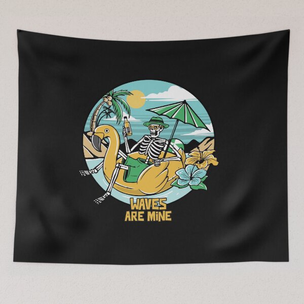 Item preview, Waves are Mine Skeleton Holding a Beer   designed and sold by Ilana Khoshsima.