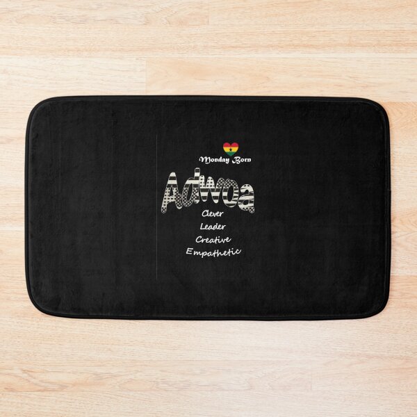 Item preview, Monday Born Ghanaian Female Name 'Adwoa' in black and white designed and sold by WhoWeAre.