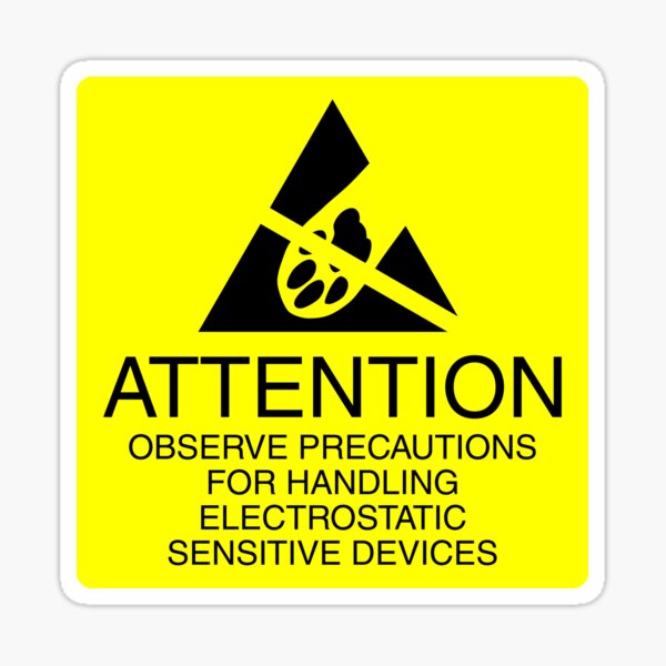 Cat Paw Electrostatic Discharge Warning Sticker