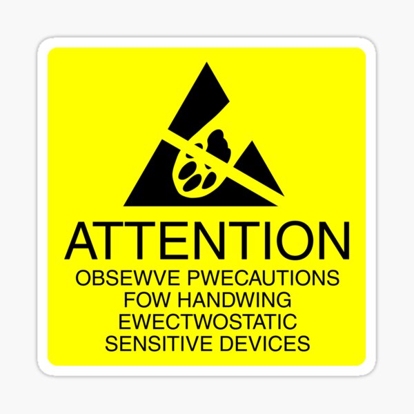 Cat Paw Electrostatic Discharge Warning - uwu edition Sticker
