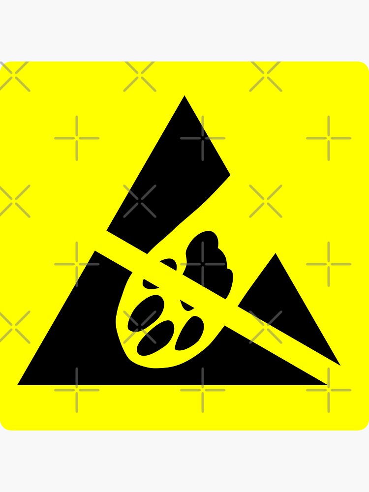 "Cat Paw Electrostatic Discharge Warning Without Text" Sticker for