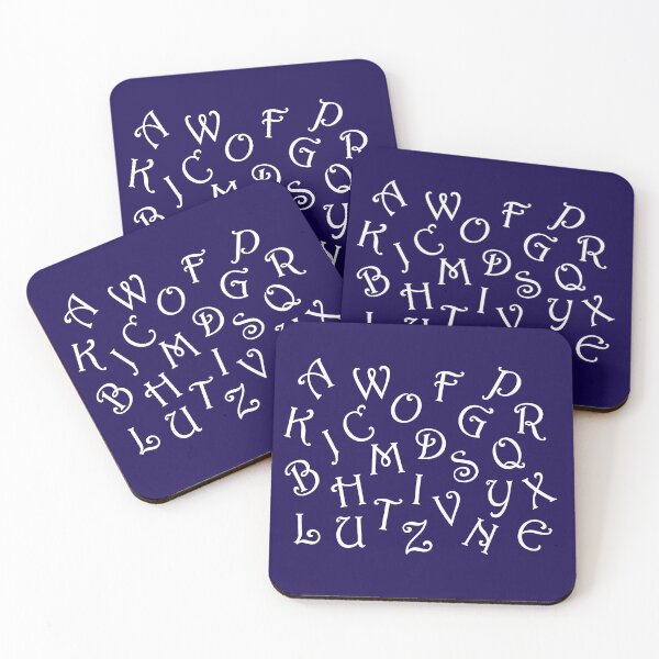 Item preview, Alphabetical pattern, white, navy, White And Blue,Blues designed and sold by bubbley2021.