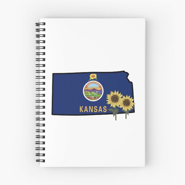 Item preview, State of Kansas Flag with State Flower Wild Sunflower designed and sold by Gsallicat.