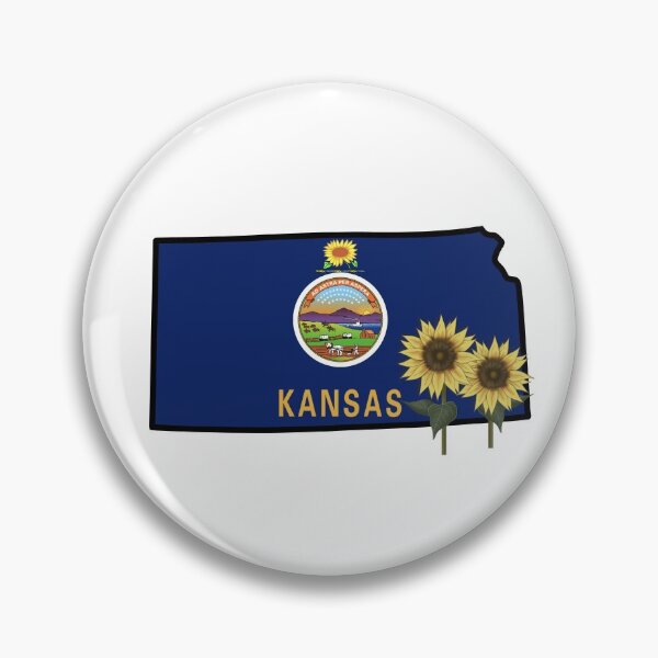 Item preview, State of Kansas Flag with State Flower Wild Sunflower designed and sold by Gsallicat.