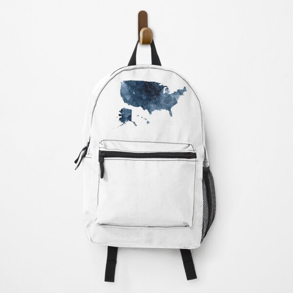 Item preview, United States Map Watercolor Navy Blue by Zouzounio Art designed and sold by zouzounioart.
