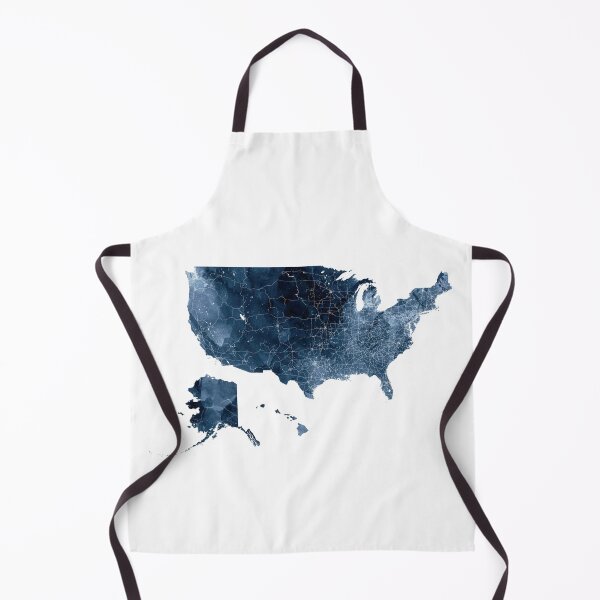 Item preview, United States Map Watercolor Navy Blue by Zouzounio Art designed and sold by zouzounioart.